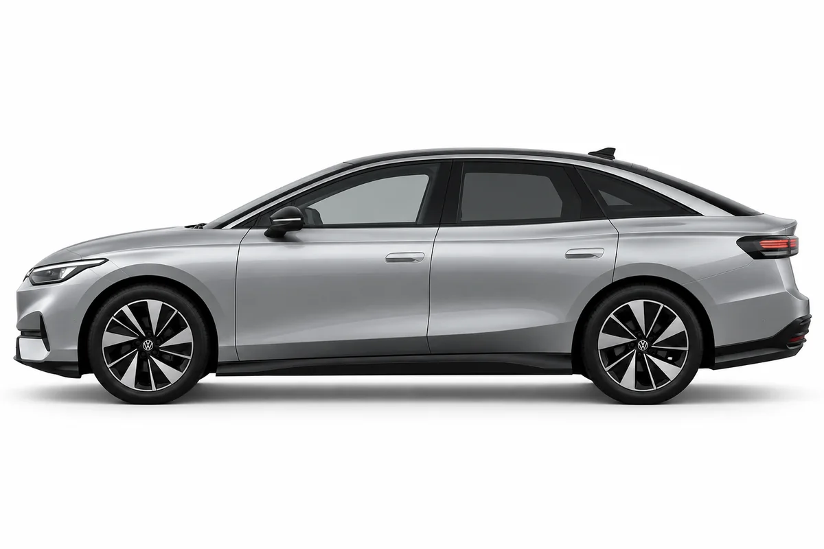 Illustrative side view of Volkswagen ID 7; model year and body style may differ
