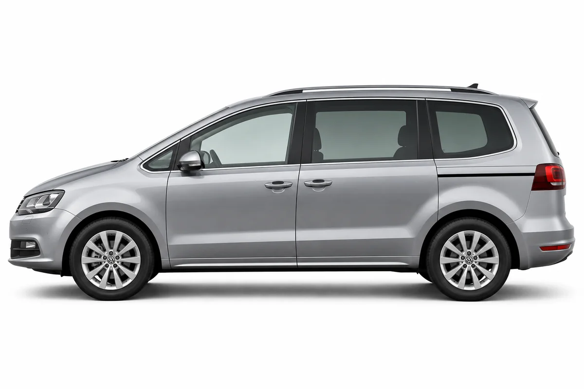 Illustrative side view of Volkswagen Sharan; model year and body style may differ