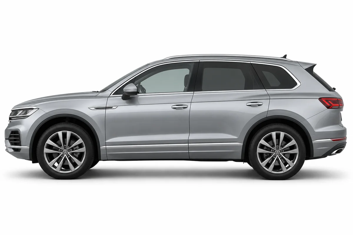 Illustrative side view of Volkswagen Touareg; model year and body style may differ