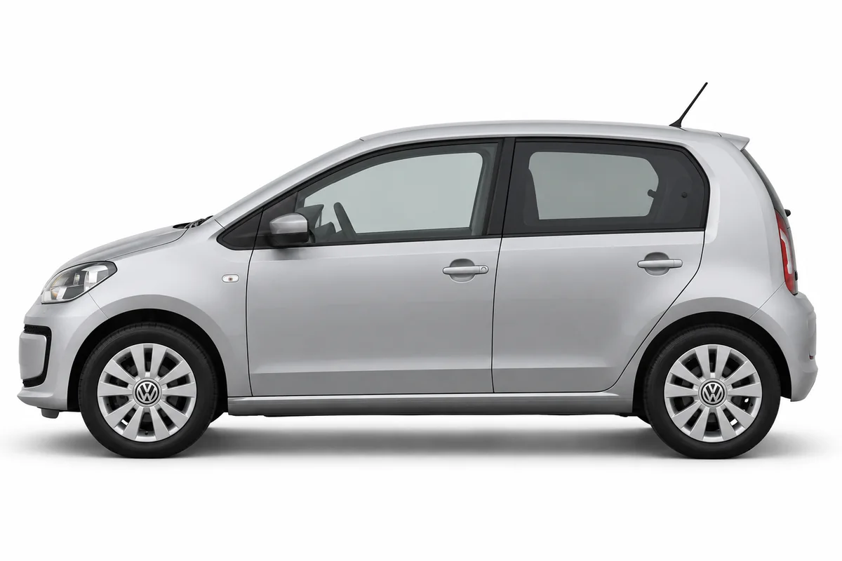 Illustrative side view of Volkswagen UP; model year and body style may differ