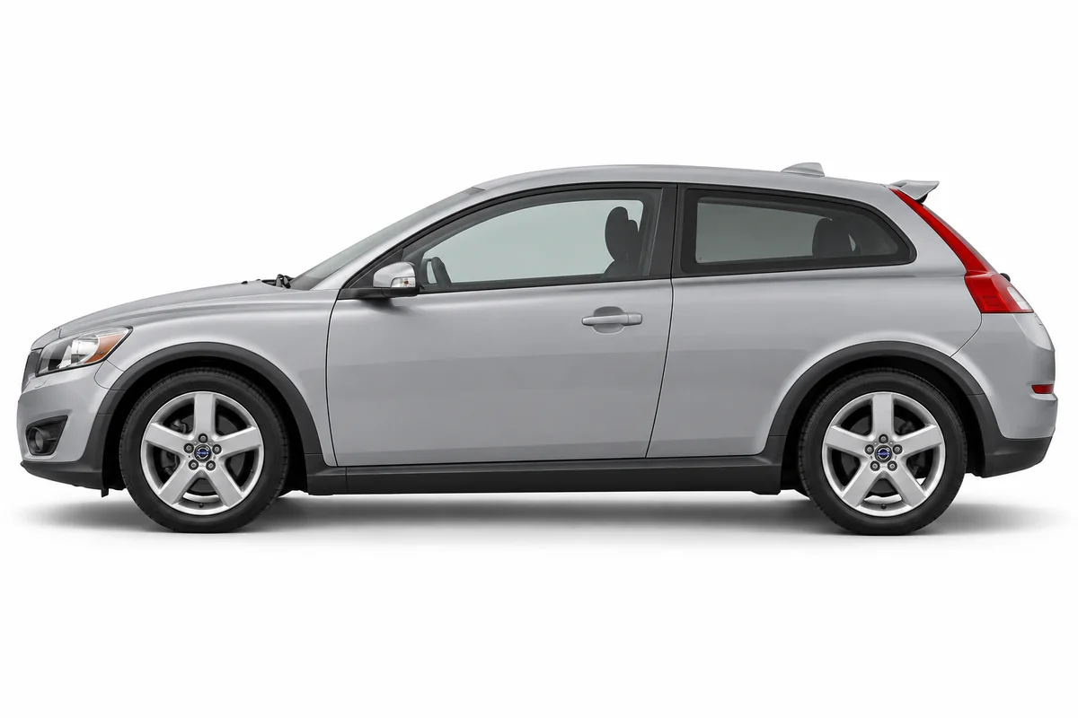 Illustrative side view of Volvo C30; model year and body style may differ