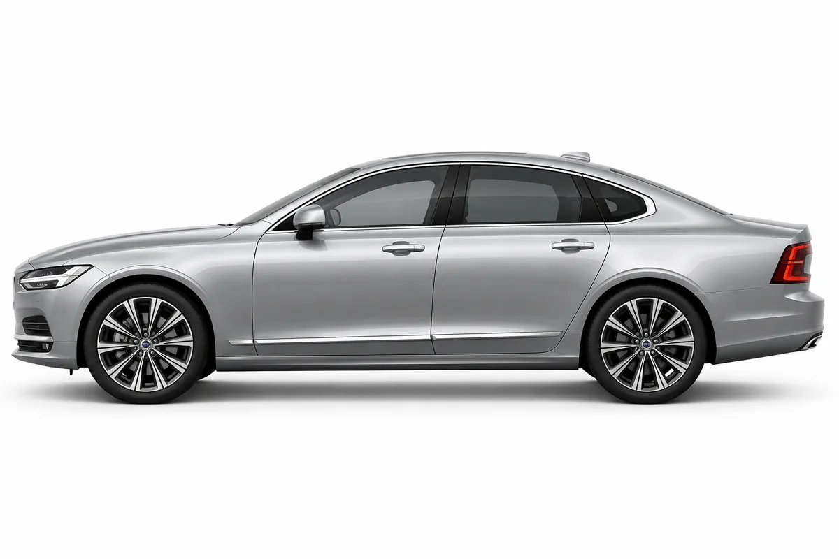 Illustrative side view of Volvo S90; model year and body style may differ