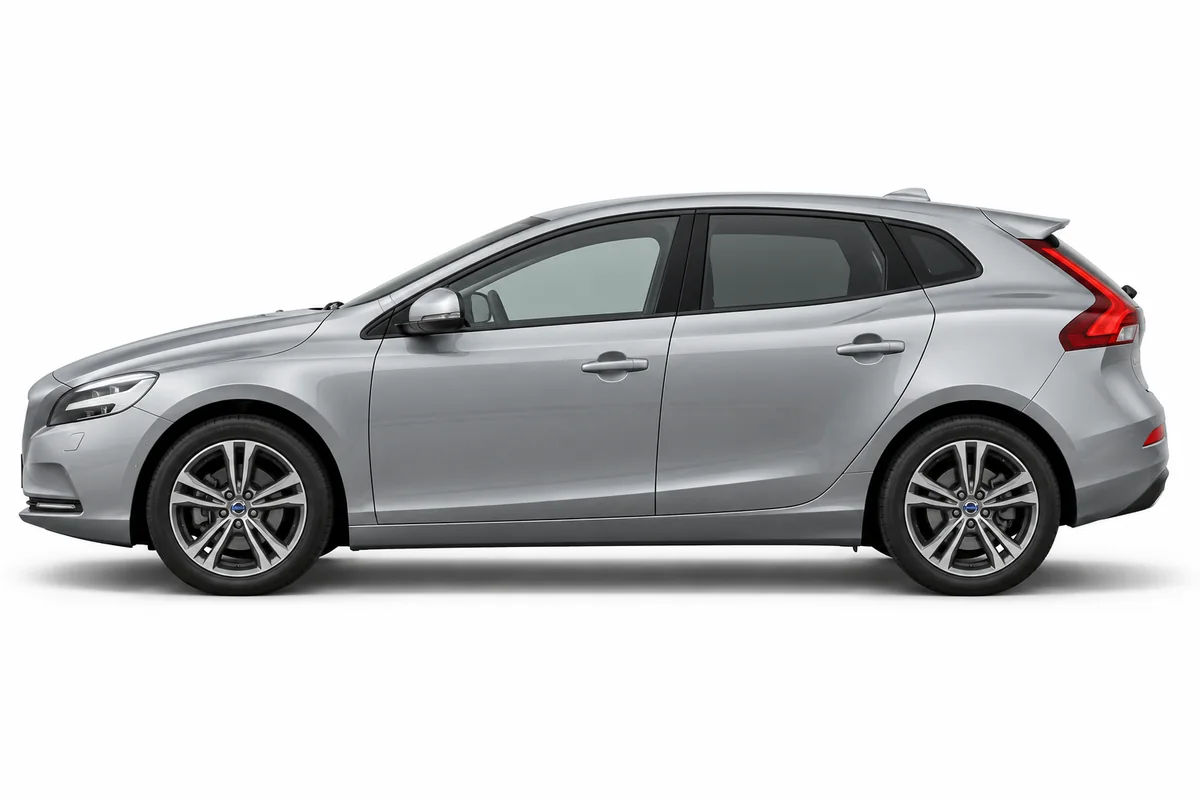 Illustrative side view of Volvo V40; model year and body style may differ